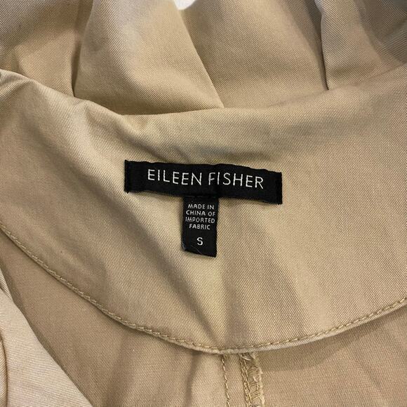 Eileen Fisher Khakis Ruffle Collar Jacket Button Up size‎ Small - Picture 5 of 10